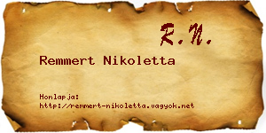 Remmert Nikoletta névjegykártya