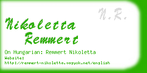 nikoletta remmert business card